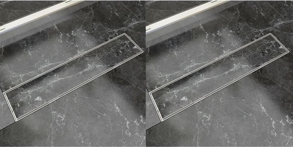 vidaXL Doucheafvoer 2 st rechthoekig 530x140 mm roestvrij staal