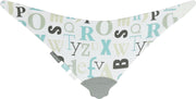 Kushies - Slabbetje - Bandana bib - Kwijlslabben 3 lagen - met bijtring - ABC Grijs