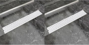 vidaXL Doucheafvoer 2 st rechthoekig bubbel 730x140 mm roestvrij staal