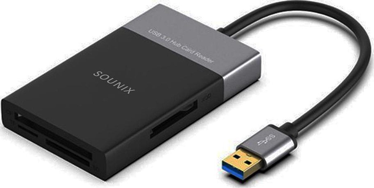 Sounix Multifuntionele Cardreaders - All In One USB 3.0 Geheugenkaartlezer - CF/XQD/TF/SD Kaartlezer - Memory Card Kaart Reader - PC & Mac