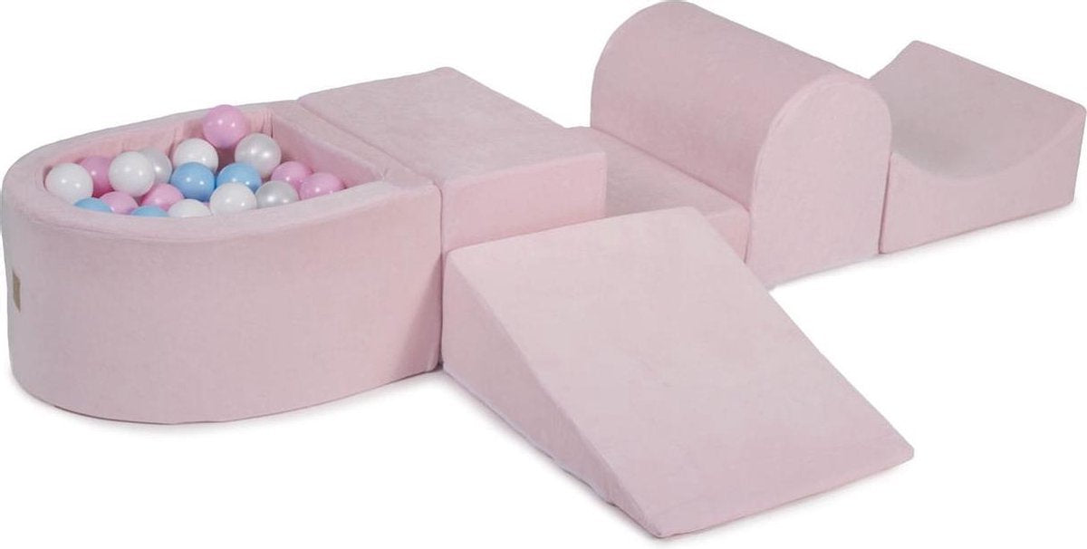 MeowBaby® Foam Speelset met ballenbak Roze incl 100 Balls: Wit Pearl