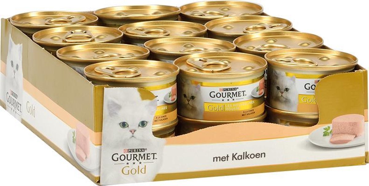 Gourmet Gold Mousse - Kattenvoer Kalkoen - 24 x 85 g