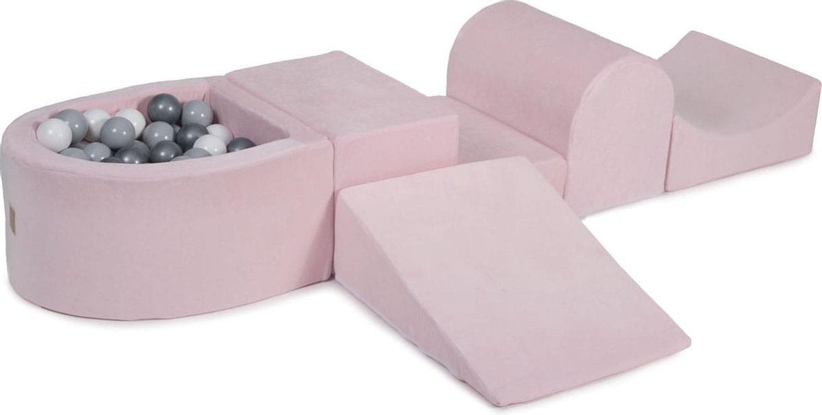 MeowBaby® Foam Speelset met ballenbak Roze incl 100 ballen: Grijs