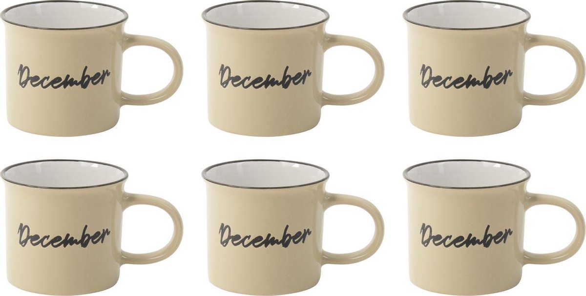 Mok DECEMBER 250ml - set 6 stuks