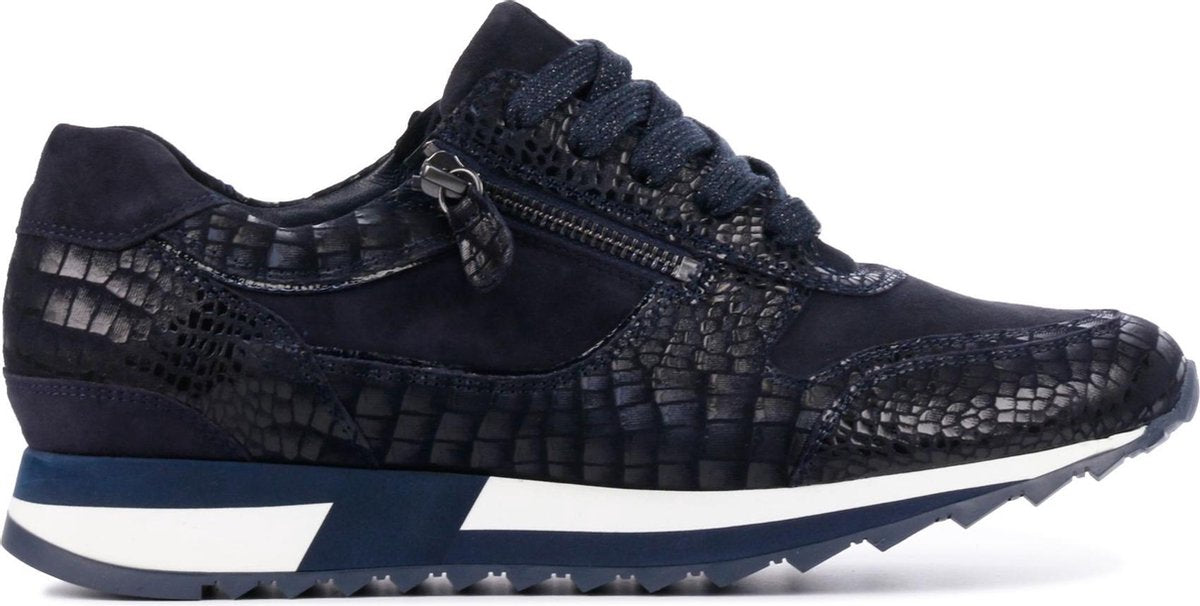 Hassia Vrouwen Suède Crocoprint Lage sneakers / Damesschoenen 302026 - Blauw - Maat 37