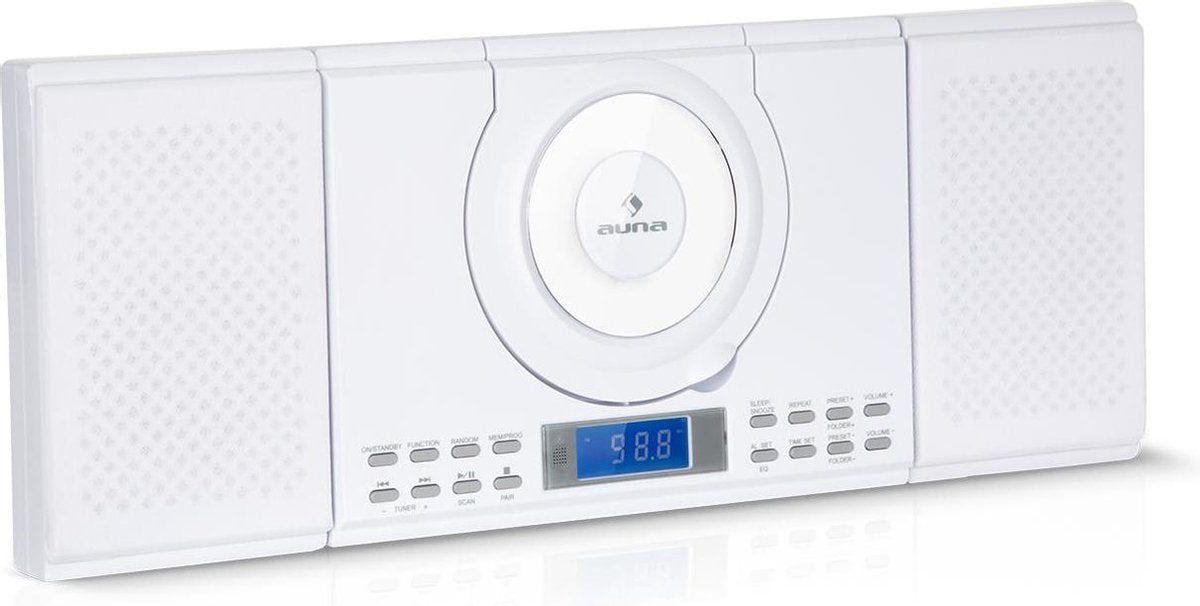 Wallie microsysteem CD speler bluetooth USB poort afstandsbediening zwart