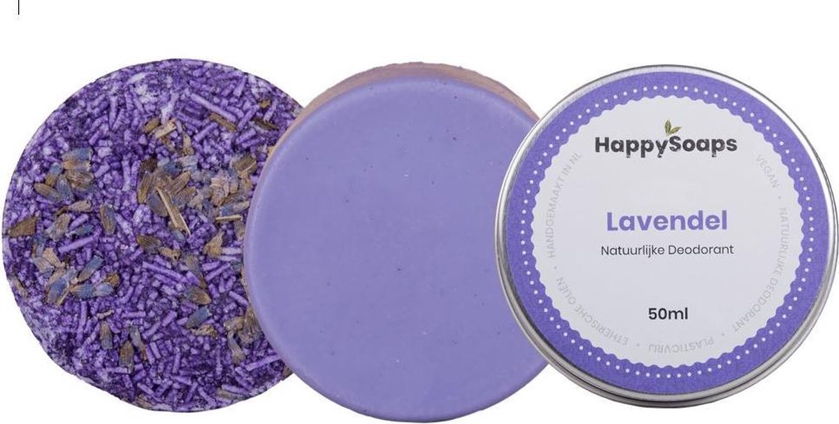 HappyBundel LAVENDEL - Shampoo & Conditioner Bar & Deodorant (3 stuks)
