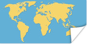 Wereldkaarten - Wereldkaart - Simpel - Geel - 160x80 cm