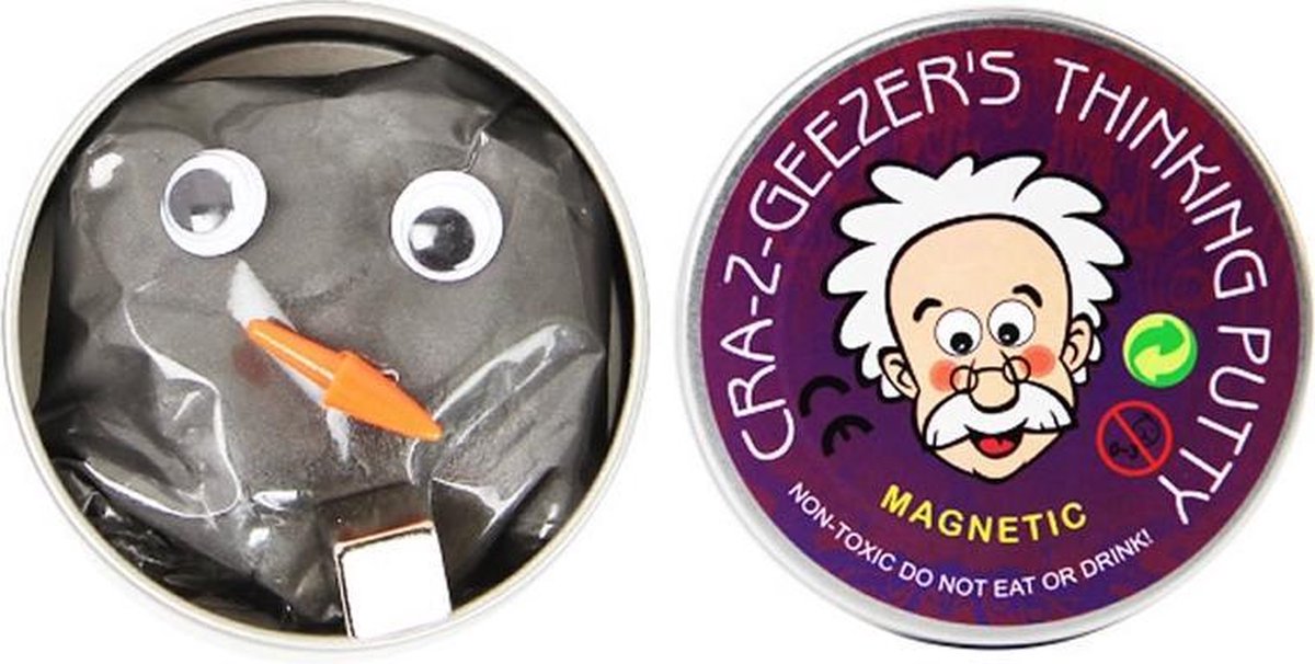 Zilver Intelligente putty/klei | Magnetische plasticine met super sterke magneet van 1 x 1 cm