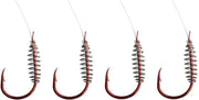 Dam Spezi Paste - Onderlijn - Haakmaat 6 - 0.22mm - 3.2kg - 7lbs - 80cm - 4 Stuks - Rood