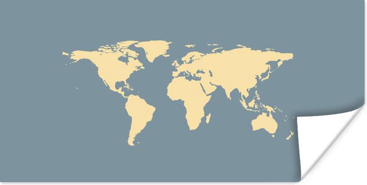 Wereldkaarten - Wereldkaart - Geel - 160x80 cm