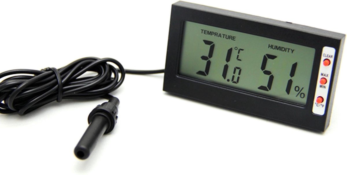 RepTech Digitaal thermo- hygrometer met geheugen