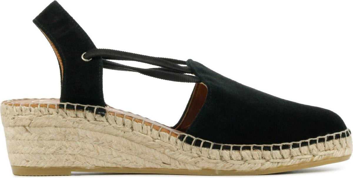 Viguera Vrouwen Suède Espadrilles / Damesschoenen Sleehak Hoogte 5 - 5.5 cm   1825 sue - Zwart - maat 36
