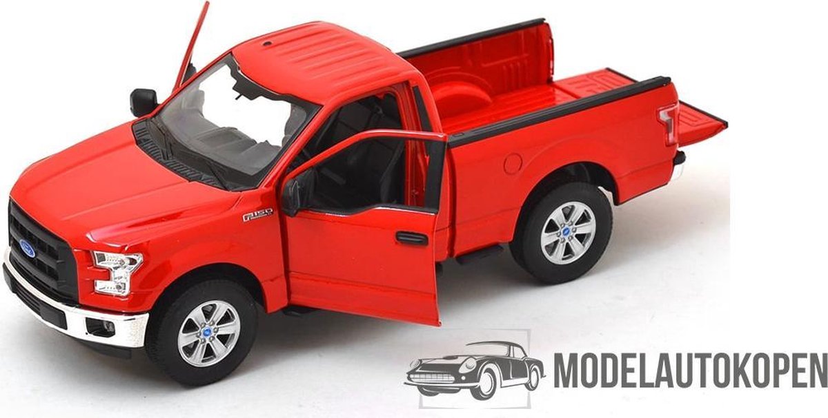 Ford F-150 Regular Cab 2015 (Rood) (22cm) 1/24 Welly - Modelauto - Schaalmodel - Modelauto - Miniatuurauto - Miniatuur autos