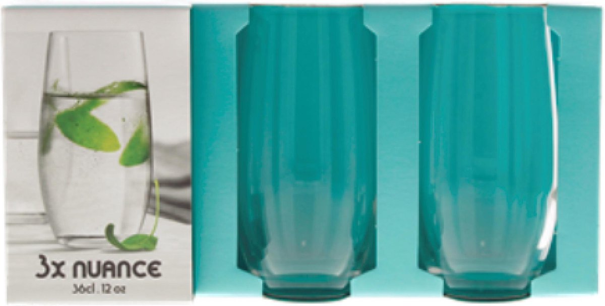 Nuance Longdrinkglazen | waterglazen | 3 Stuks | Water Glass | Waterglas | Beker | 36cl.12