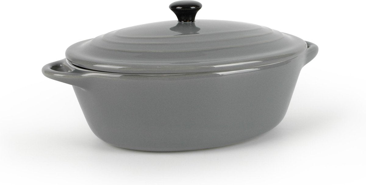 Yong Ovenschotel - 13.5 x 10 cm + Deksel - Grijs per 2 stuks