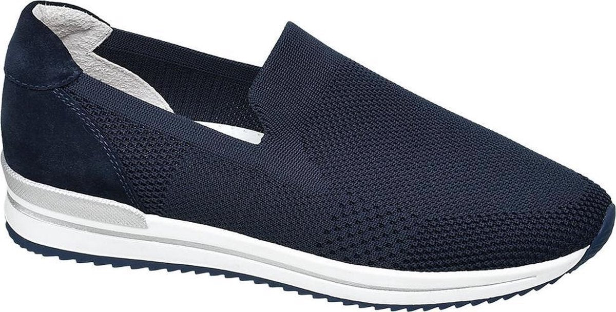 Medicus Dames Donkerblauwe knitted instapper - Maat 39