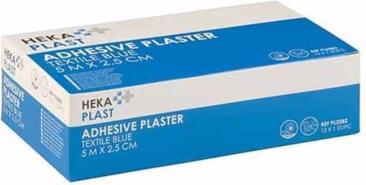 Hechtpleister textiel blauw 5 x 2.5