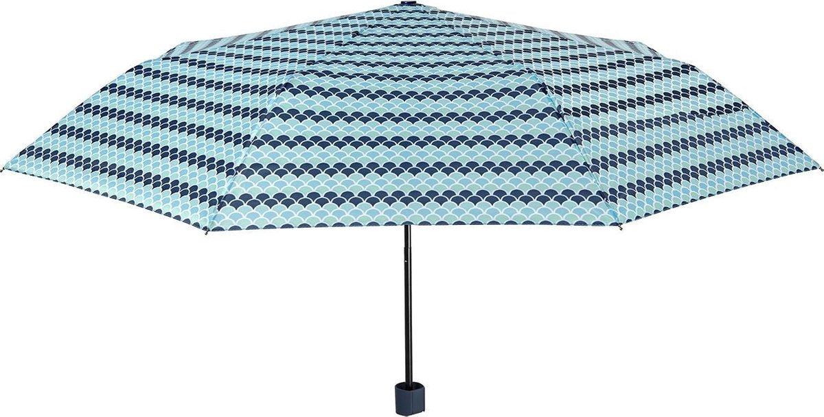 Perletti Paraplu Strepen Dames 96 Cm Fiberglas Blauw