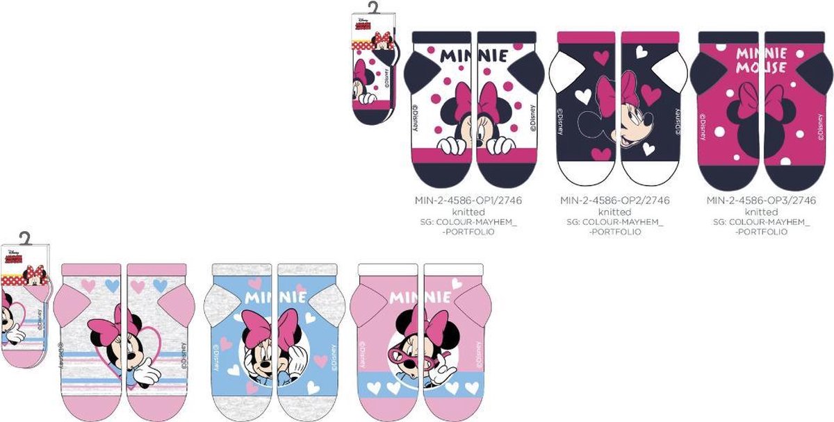 Minnie Mouse mutipack meisjes sokken - 31 - 34