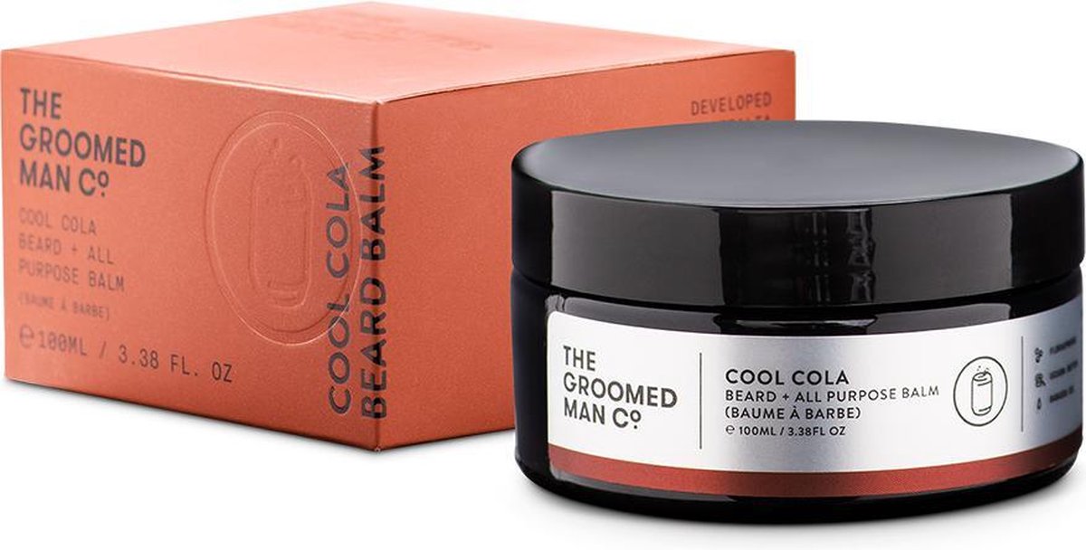 The Groomed Man Co. Cool Cola Beard Balm - Premium Baard Balsem - Beschermt/Verzorgt - tegen Jeukende en Droge huid - Geur Cola - 100ML