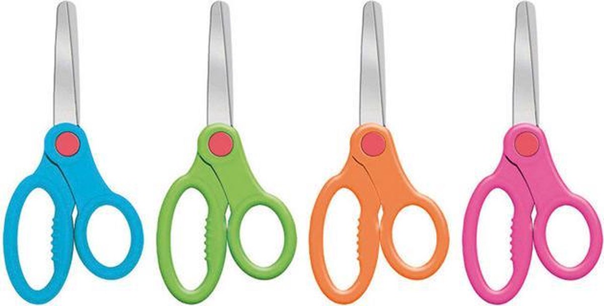schaar Westcott 13cm School Neon kunststof grip 4 kleuren
