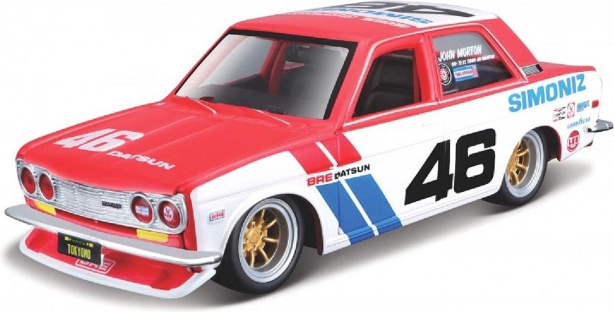 Maisto Datsun 510 BRE #46 rood/wit/blauw schaalmodel 1:24