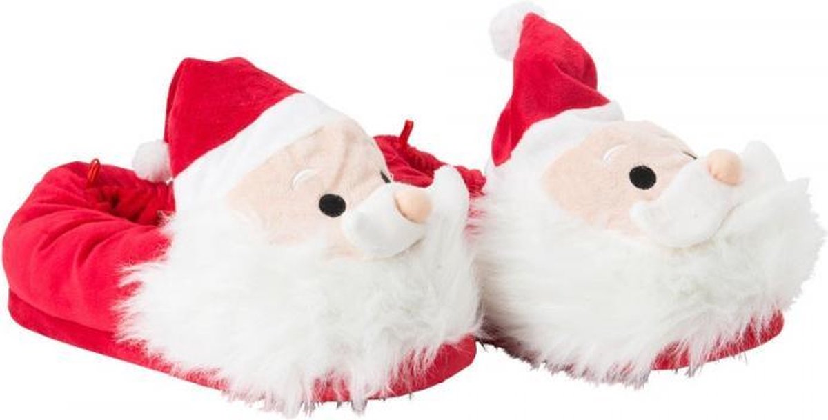 Kerstman Pantoffels - Kerstpantoffels - Foute Kerstpantoffels - Rood / Wit - Maat 31/32