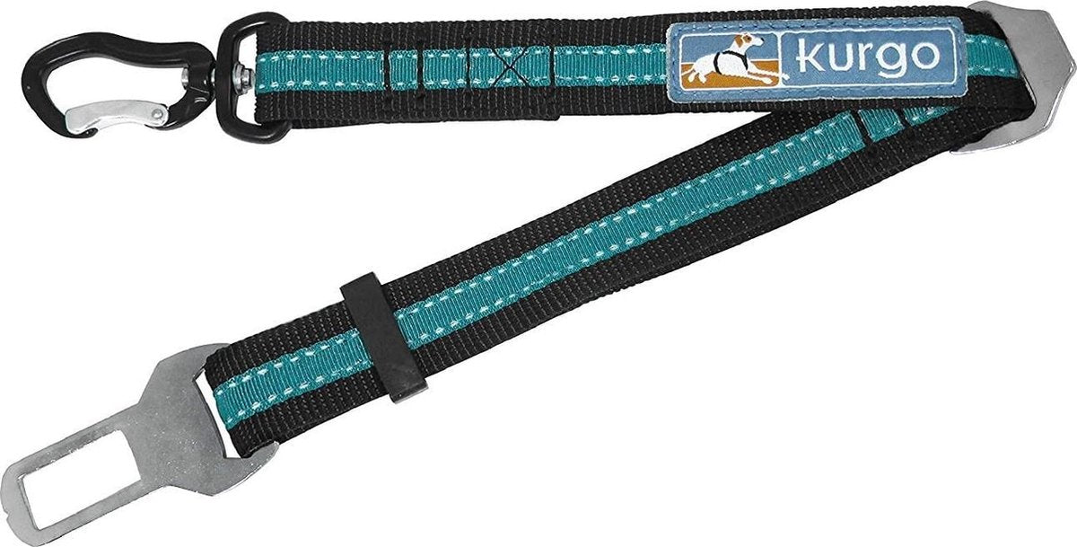 Kurgo hondenautogordel met draaiende karabijnhaak direct voor gordelhouder - Blauw - Blauw