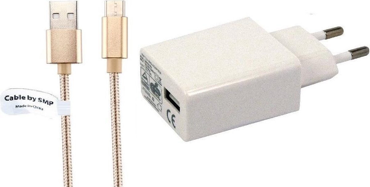 2A lader TUV gekeurd 2 m Oplaadkabel en oplader adapter met stekker. Past ook op BlackBerry. o.a. Q10