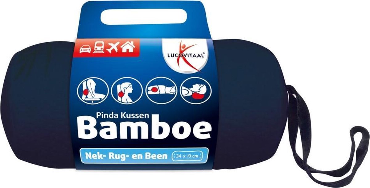 Lucovitaal Bamboe Nek Kussen Blauw