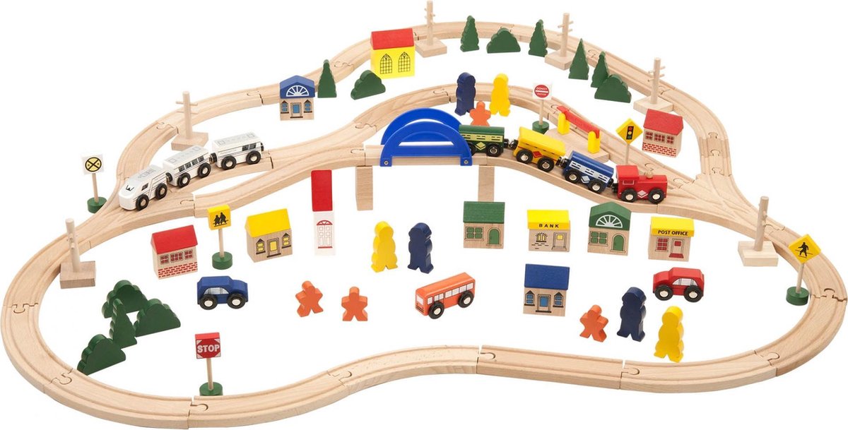 All Aboard! Houten Treinset Deluxe Met Rails