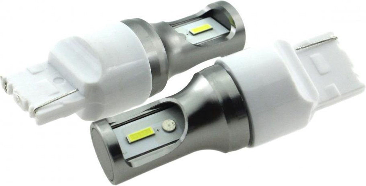 T20 7440 W21W set | autoverlichting LED 2 stuks | 2-SMD xenon wit 6000K - 839 Lumen | 12V DC - 9.6 Watt