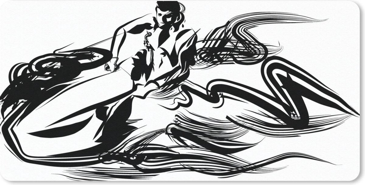 Bureauonderlegger - een man op een witte jetski - 60x30 - Muismat