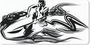 Bureauonderlegger - een man op een witte jetski - 60x30 - Muismat