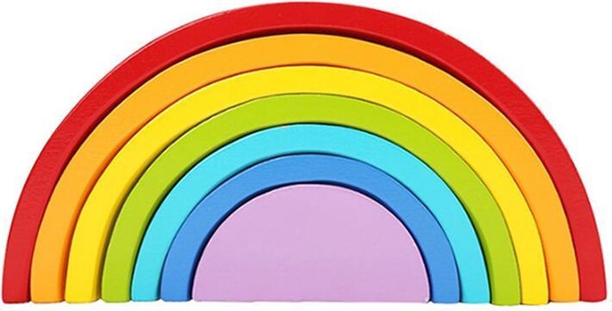 Houten regenboog | klein | 7-delig | Montessori speelgoed | Houten speelgoed |Kidzstore.eu