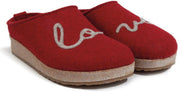 Haflinger Grizzly Lovely Love Pantoffel Paprika - Maat 38 - 100% wolvilt - S10