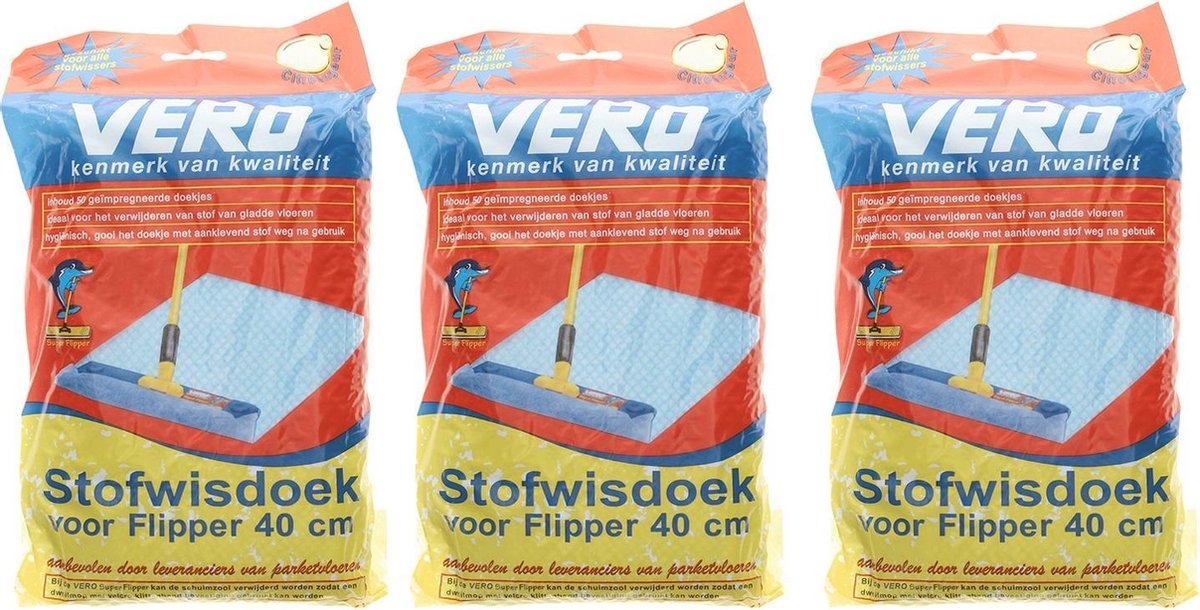 150x Stofdoeken met citroengeur voor stofwisser 40 cm - VloerFlipper - Huishouden - Schoonmaken - Stofwissers/vloerwissers stofdoekjes