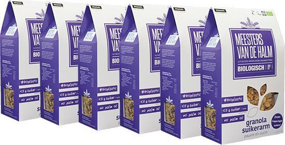 De Halm Suikerarme Granola 6 x 350 gram