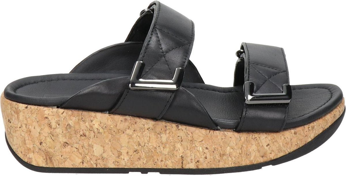 FitFlop  Vrouwen Leren  Slippers / Damesschoenen Remi slides - Zwart - Maat 38