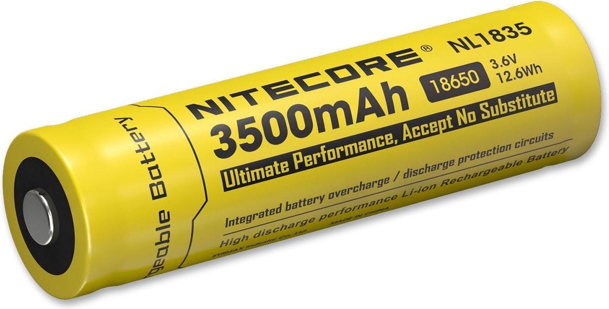 Nitecore NL1835 Oplaadbare 18650 Li-Ion batterij 3500mAh