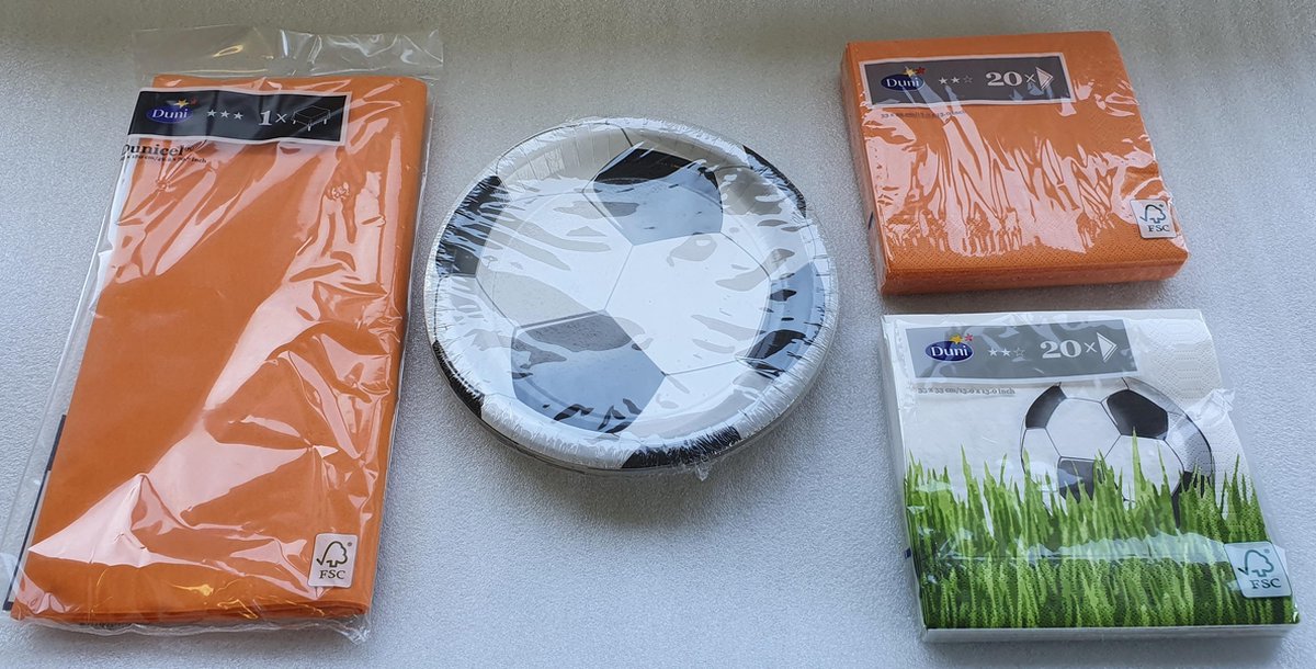 Oranje disposable voetbalpakket