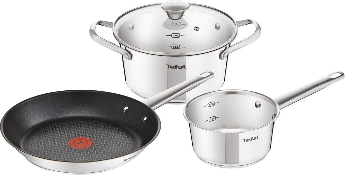 Tefal Simpleo Pannenset - 3 delig - Glazen Deksels