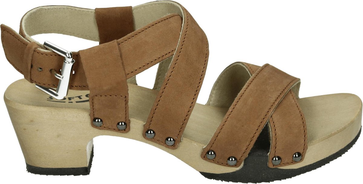 Softclox S3514 KAIRI - Volwassenen Sandalen met hakDames Sandalen - Kleur: Cognac - Maat: 37