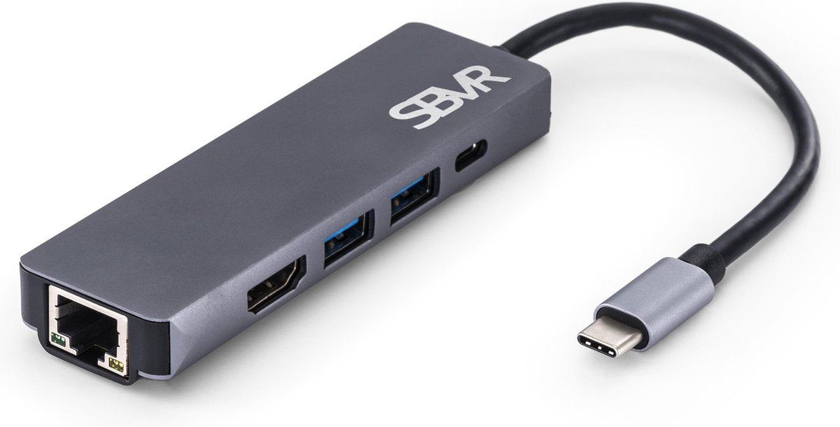 SBVR - 5 in 1 USB Type-C Hub - Multipoort - Incl. Ethernet / HDMI