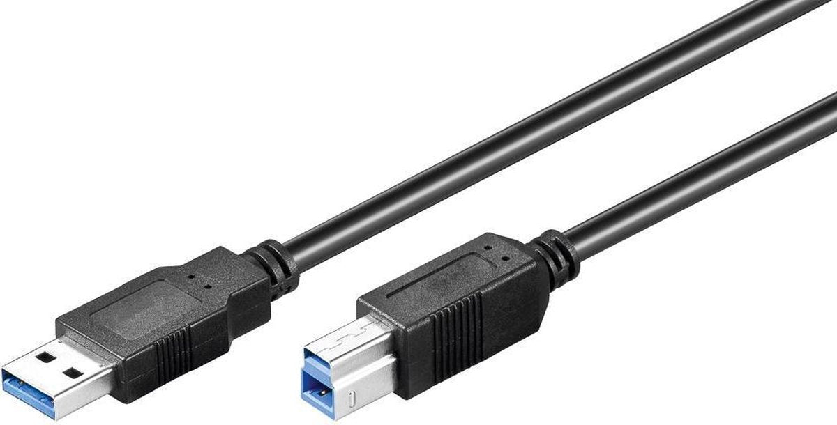Goobay 1m USB 3.0 A/B 1m USB A USB B Mannelijk Mannelijk Zwart USB-kabel