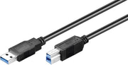 Goobay 1m USB 3.0 A/B 1m USB A USB B Mannelijk Mannelijk Zwart USB-kabel