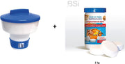 Vlotter + langwerkende chloortabletten 1 kg (5 x grote 200gr tabletten) - grote zwembaden
