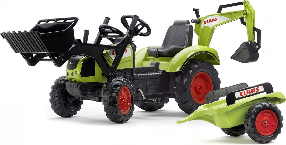 Falk 'Claas Arion 430' groene traptractor incl. aanhanger
