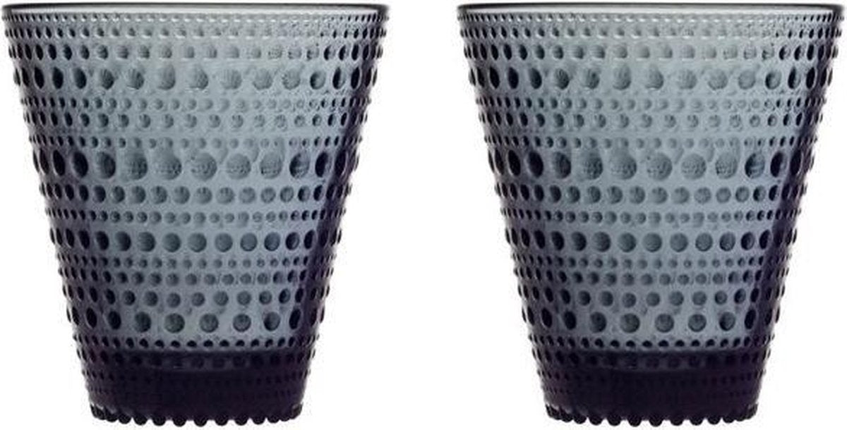 Iittala Glas Kastehelmi 300 ml Donkergrijs - 2 Stuks